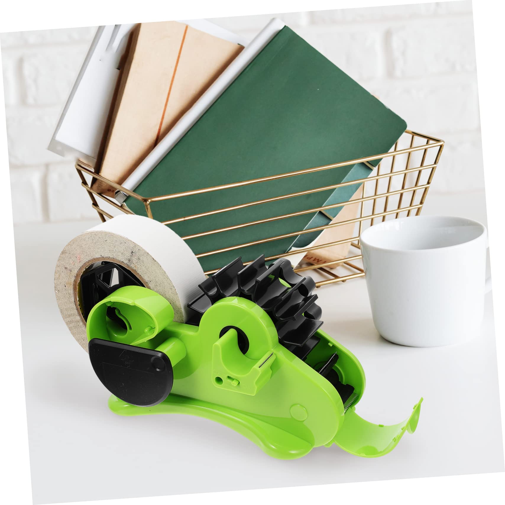 Dispensador de Cinta de Corte Semiautomático, Verde Abs