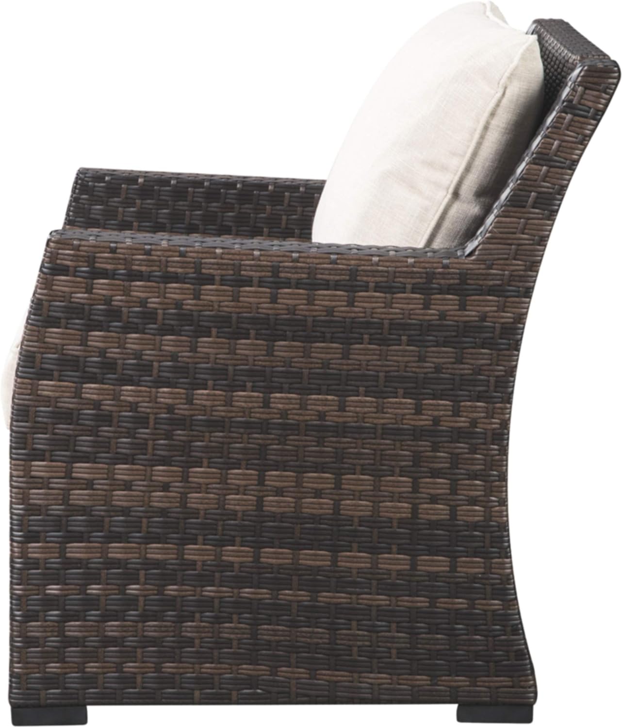 Signature Design by Ashley Easy Isle Outdoor Lounge Chair, Dark Brown & Beige : Patio, Lawn & Garden