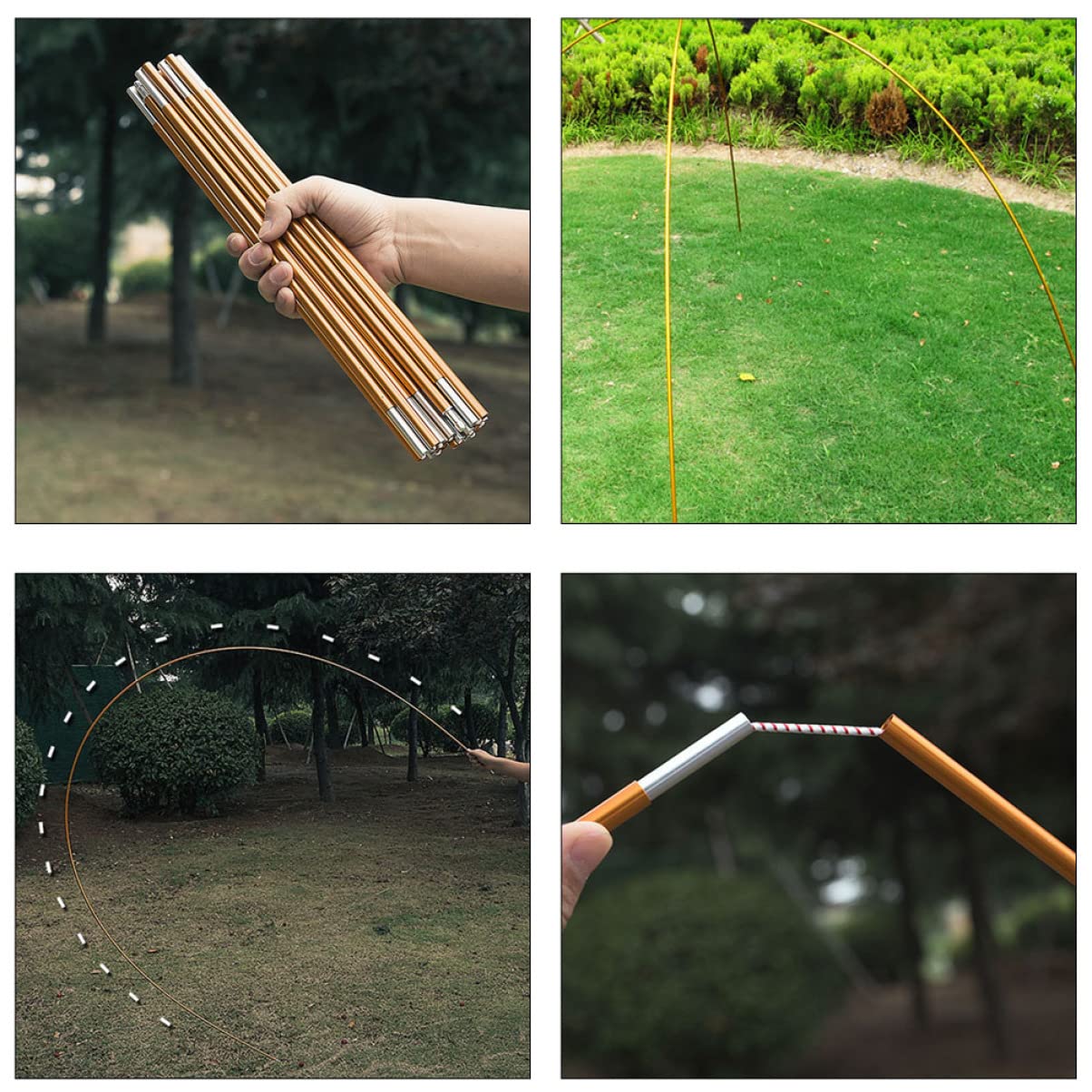 Zeltstangen Unterstützung Plane für Camping Überdachung Wandern im Freien Campingplanenstangen Himmelstangen für Plane Baldachin Aluminiumlegierung Golden