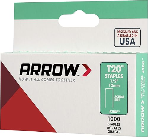 Miniatura 2 de Arrow Fastener 208 - Grapas T20 de 12 pulgadas, 1000 por paquete