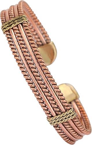Handmade Elegant Copper Bracelet for Women - Pure Copper Bracelet for Pain Relief and Stress Relief - Adjustable Entwisted Copper Bracelet to Fit