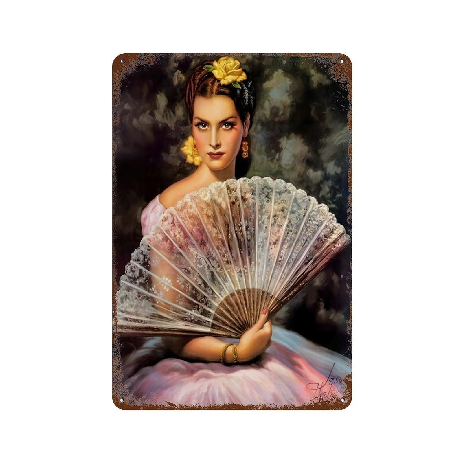 xiaoxiaoshen Jesus Helguera Mexican Painter (12) Wall Decor Art Metal Tin Poster Modern Home Decor Art Home Bar Shop Decorations Vintage Sign 30x20cm