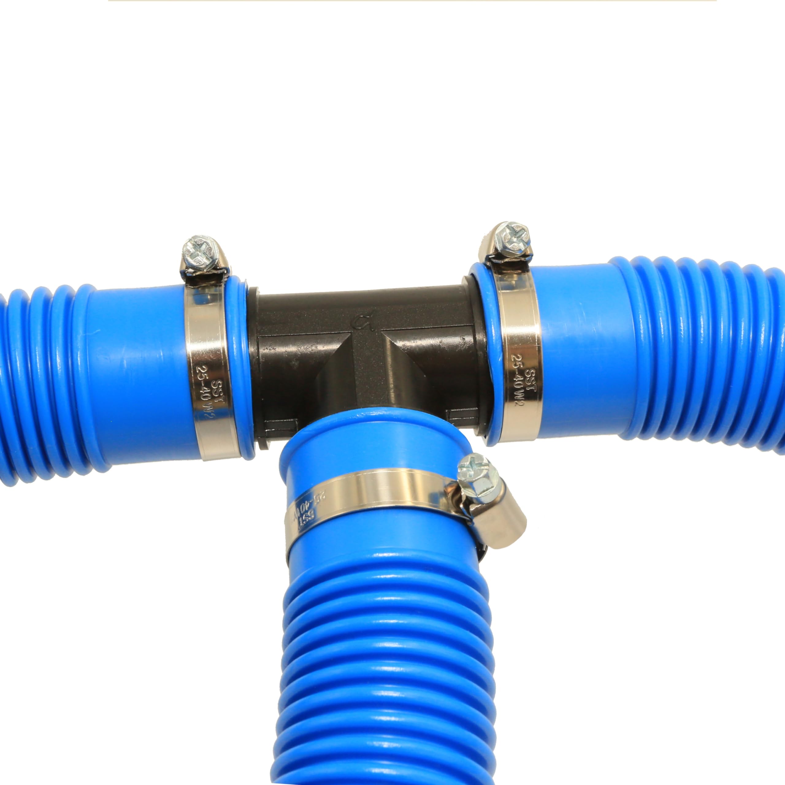 HAF® Hoogwaardige zwembadslang 38mm blauw 2 meter voor tuin & zwembad | zonne-slang incl. 2 x roestvrij stalen slangklemmen | zwembadslang | pompslang - kwaliteit: Made in Germany