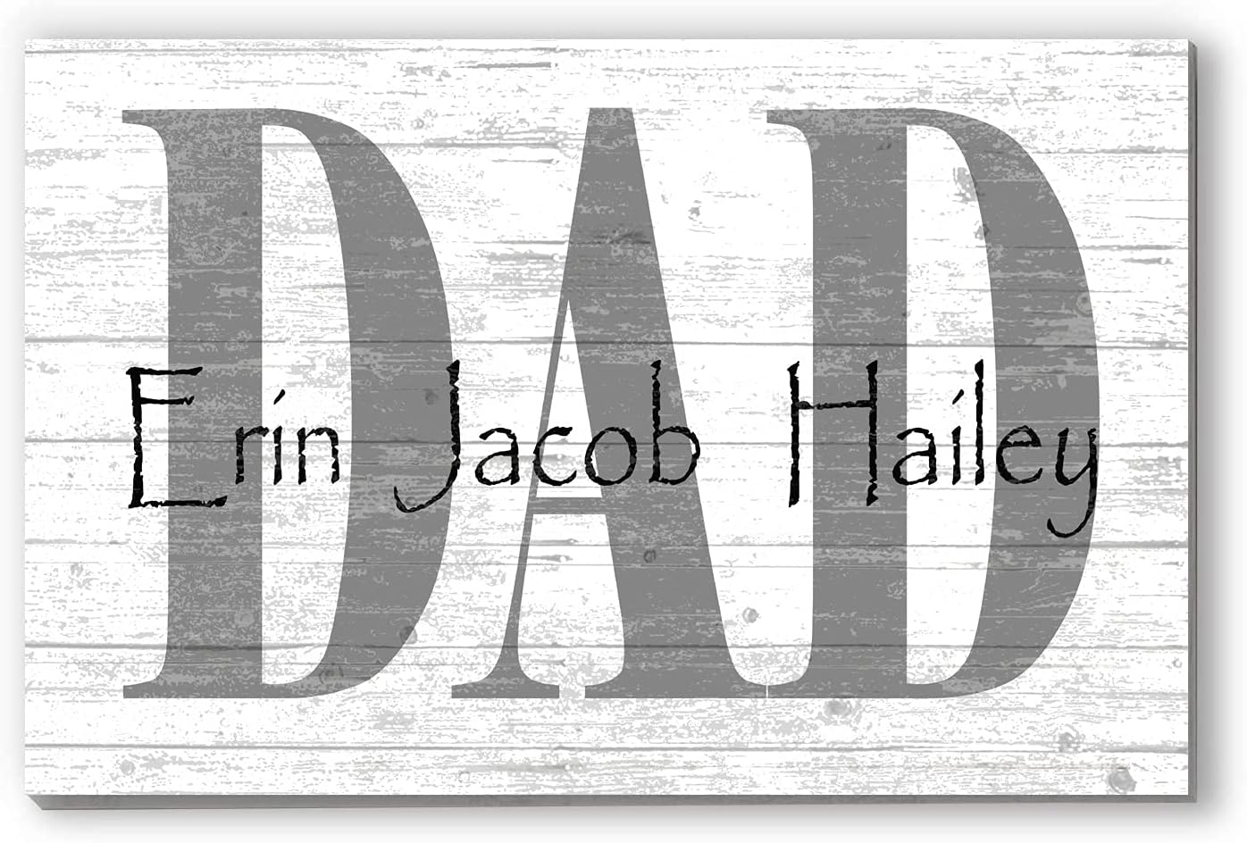 Personalized Dad Sign with Names Custom Gift Idea For A Great Father from Children – Father’s Day, Birthday or Christmas Keepsake – 16.5" x 10.5"