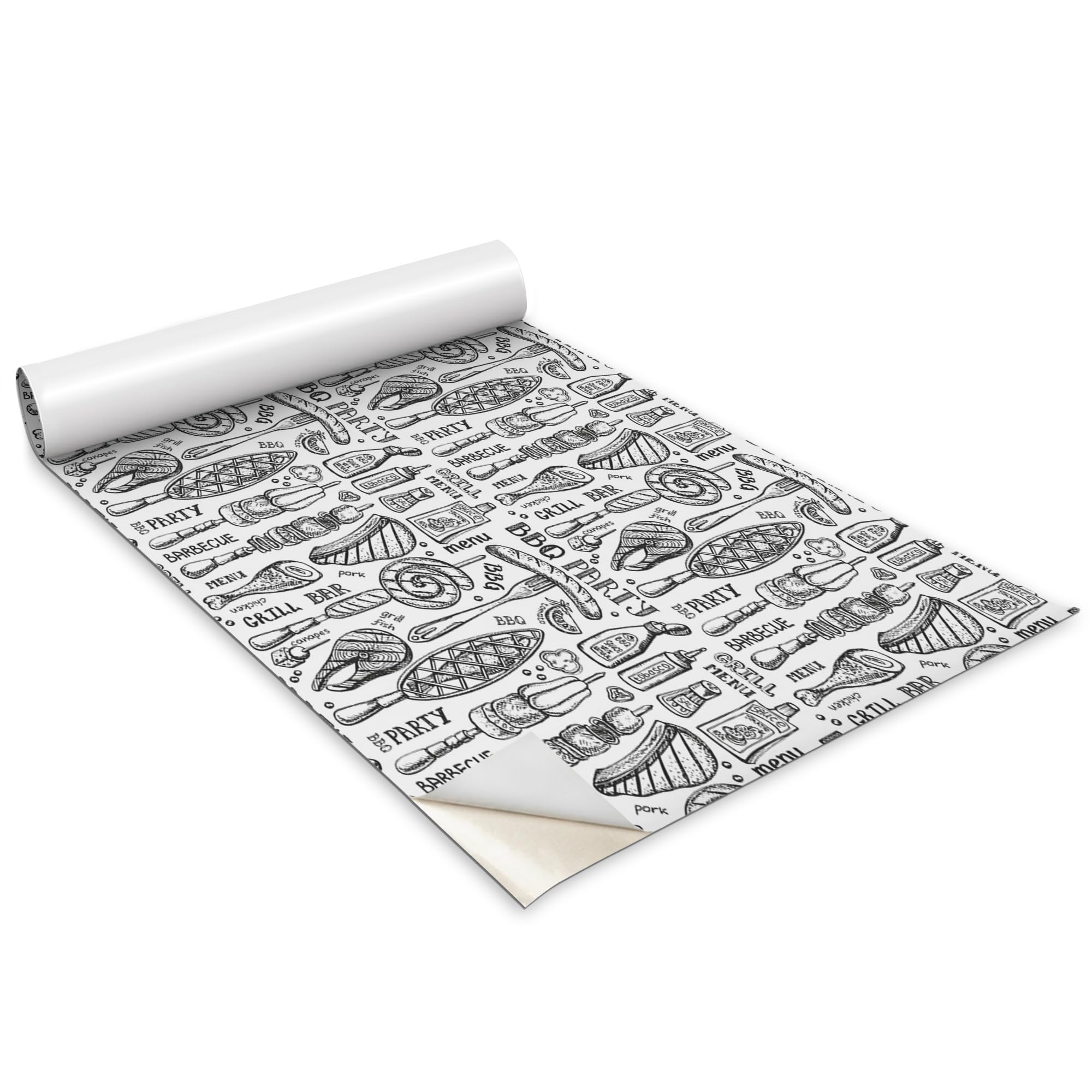 Sticker meuble barbecue Wallfluent papier peint adhésif rouleau de décoration cuisine 100x50 cm