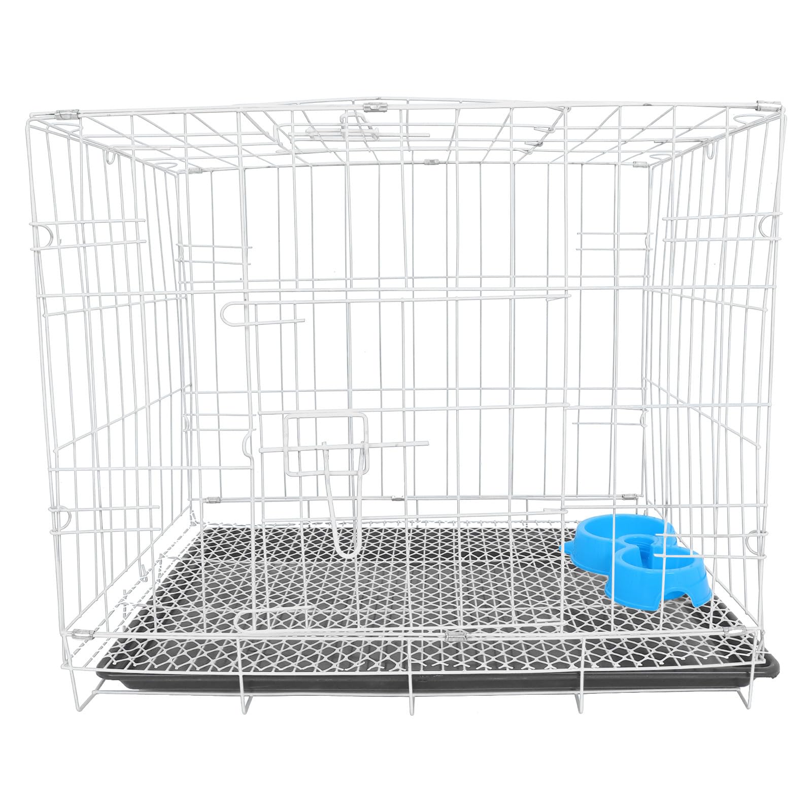 Cage pour Chien Petite Taille 50 x 40 x 35,5 cm - Cage à Une Porte avec Plateau Anti-fuites et gamelle - Pliable en Fil de Fer pour l'intérieur, l'extérieur et Les Voyages -