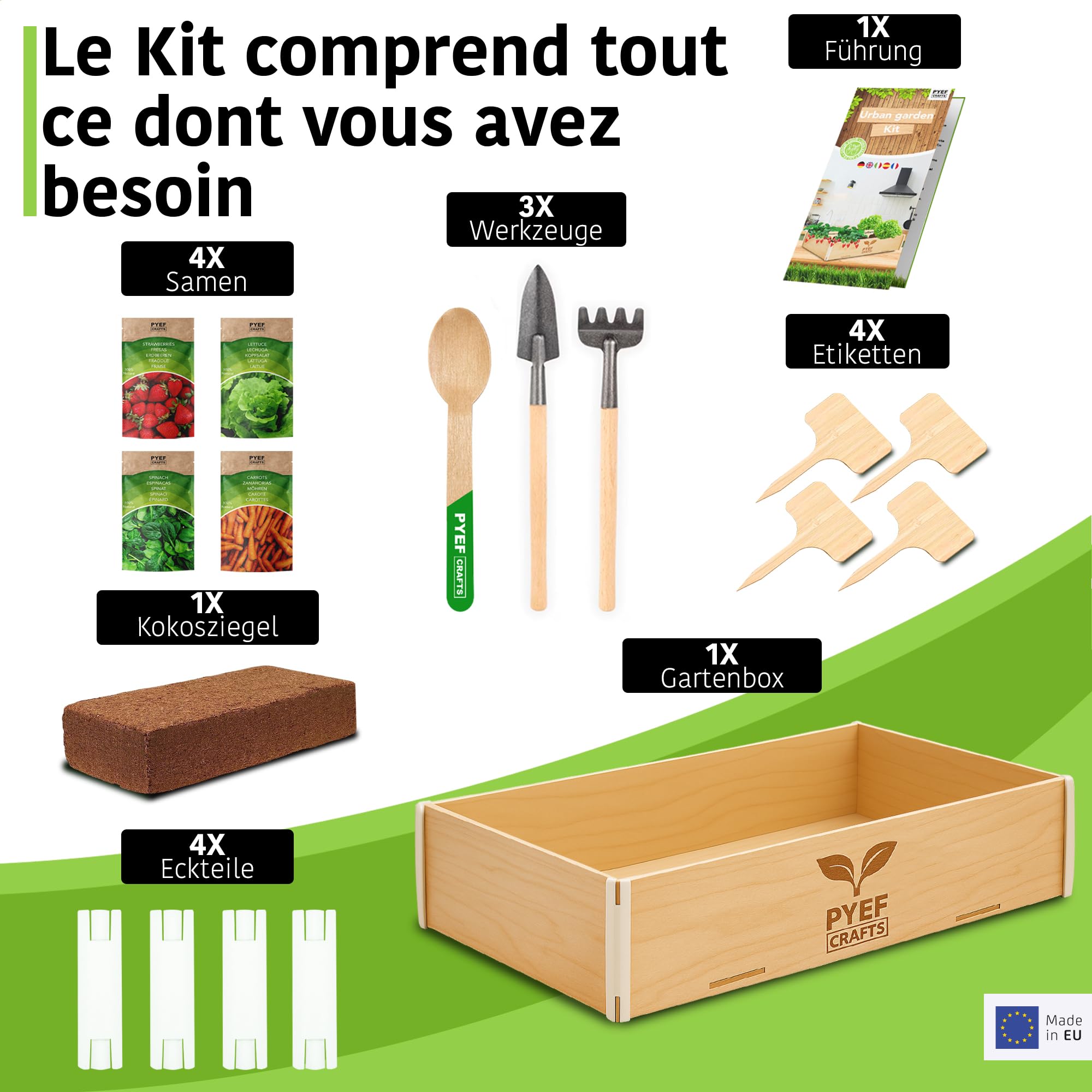 Kit Jardinage Potager Interieur XL Kit Indoor Prêt à Pousser - DIY Potager D'interieur pour Plante a Faire Pousser - Plantation Plantes D'intérieur