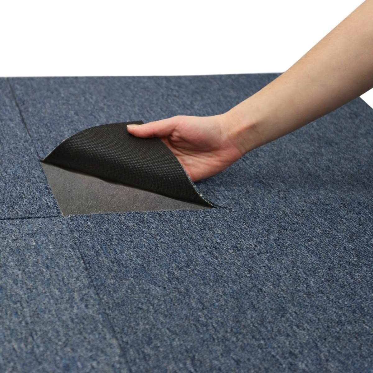 Teppichfliesen, 40 Stück, Sturmblau, 10 m², strapazierfähig, für Gewerbe, Geschäft, Büro, Zuhause, Haushalt, Premium-Bodenbelag, einfache Installation, 50 cm x 50 cm, quadratisch, rutschfest