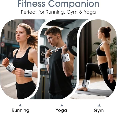 Miniatura 2 de Pesas para muñeca  Pesas de tobillo para mujeres y hombres  Juego de pulseras con peso ajustables (1 libra cada una)  Pesas para brazos y piernas