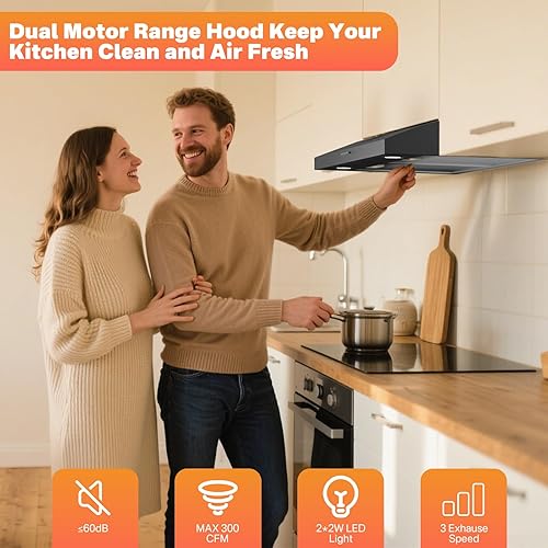 Miniatura 7 de Campana extractora debajo del gabinete de 30 pulgadas, ventilador de escape de cocina de perfil ultra delgado, convertible con conductossin
