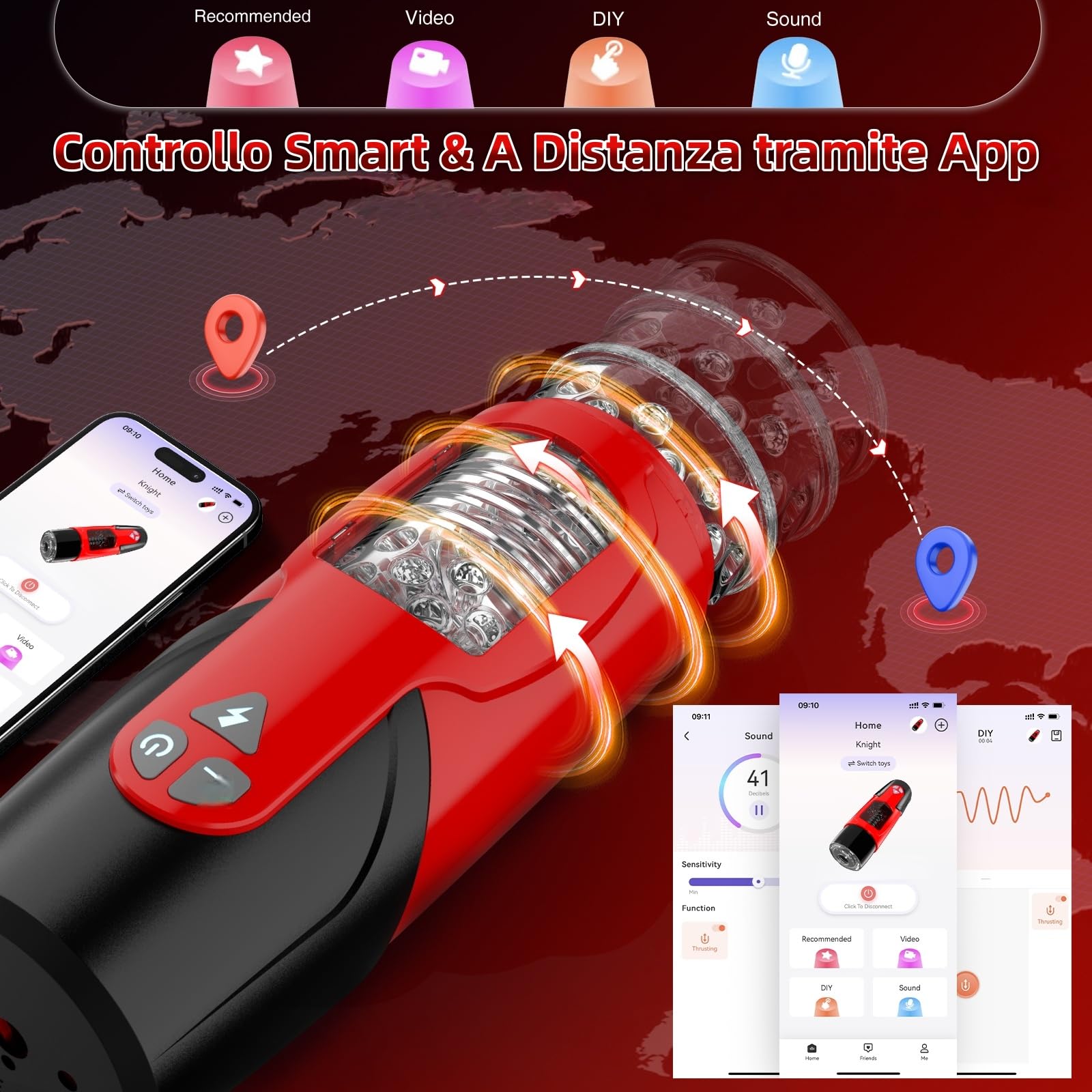 Masturbatore Uomo Automatico Silenzioso Sextoysys Uomo, Vagina Finta Realistica Sex Toys, 7 Modi di Telescopica e Rotazione, Controllo APP per Allenamento Pene Toys Sessuali per Uomini