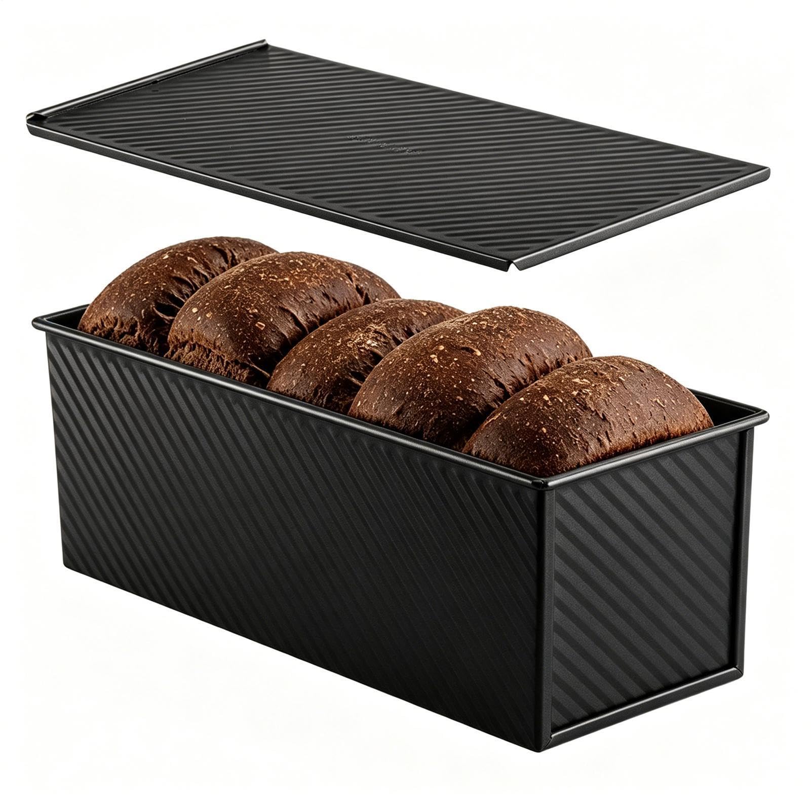 Generico Teglia Per Pane Con Coperchio, Design A Rilascio Facile, 32x12x11 Cm, Stampo Per Pane, Teglia Per In Acciaio Al Carbonio, Uso Multiuso, Per Cucina Domestica Ristorante Panetteria