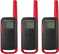 Motorola Solutions Rádio bidirecional T210TP preto W/vermelho pacote com três