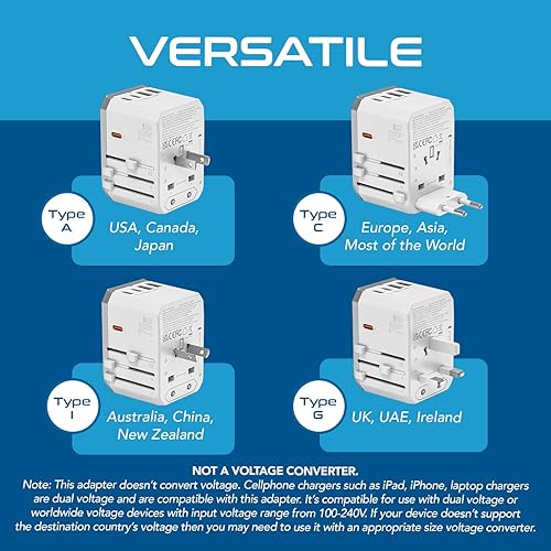 Vista 14 de Ceptics GP-12PK set de adaptadores universales para viajes internacionales (set de 12 unidades)