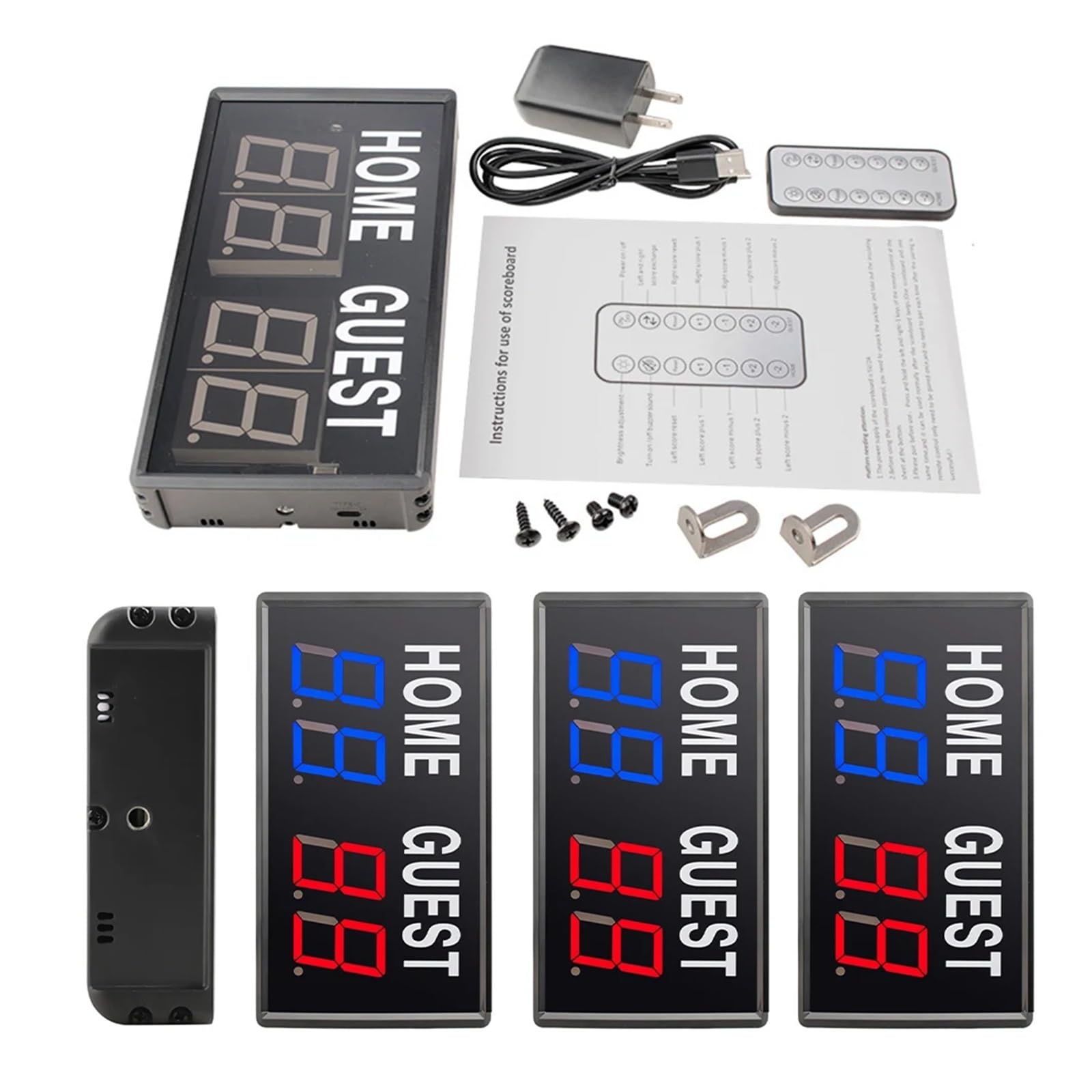 Tabellone segnapunti elettronico a LED a 4 cifre con Telecomando for Basket, Ping Pong, for Tennis, punteggio