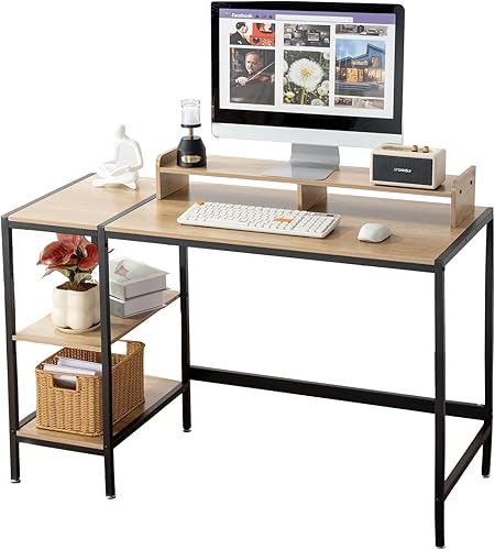 Miniatura 8 de Escritorio para computadora de 55 pulgadas con estante de almacenamiento - Rosa, ideal para dormitorios, espacios pequeños y oficinas en casa,