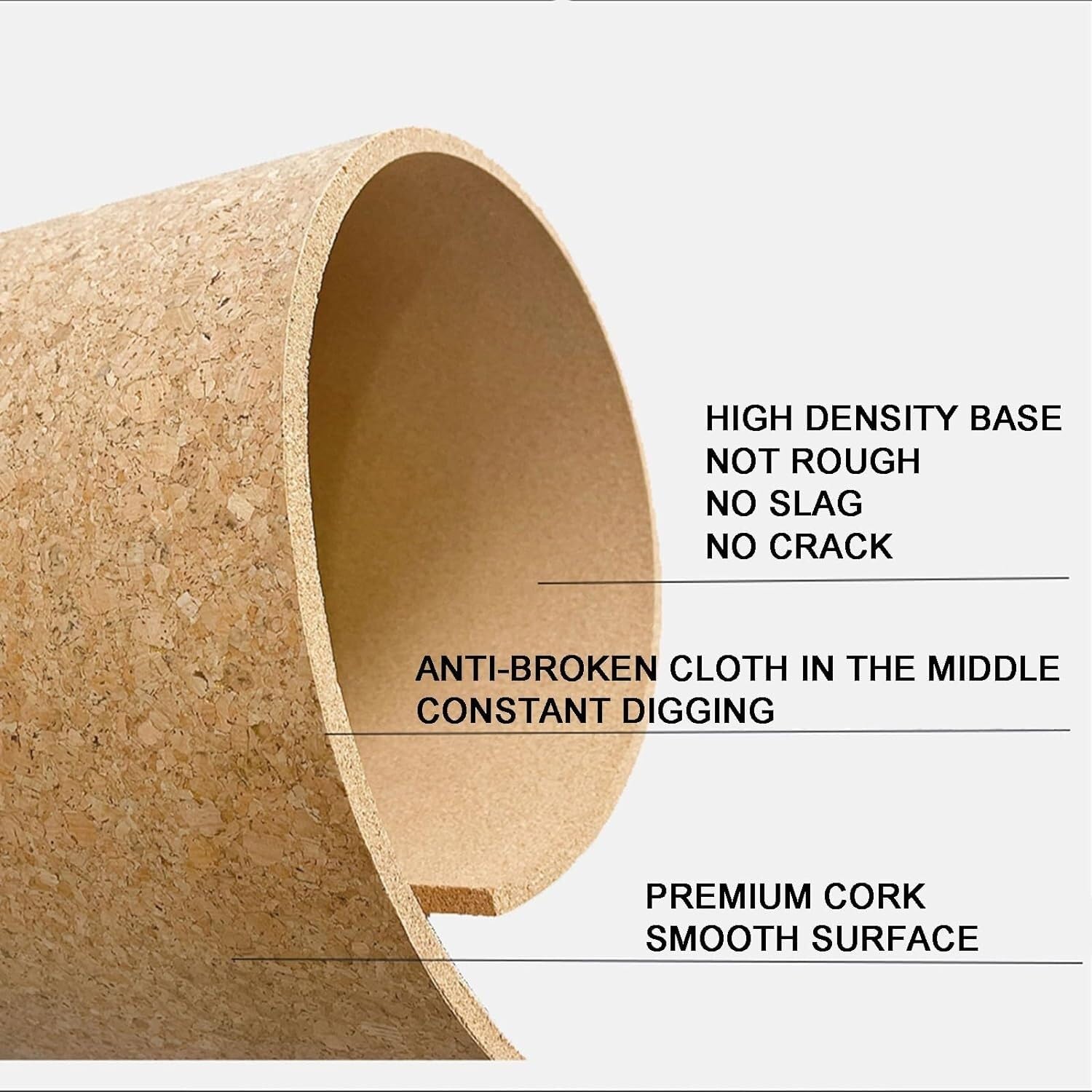 BENECREAT 2.5m X 15cm Cork Roll - Self Adhesive Tiles 2mm Thick With Strong Backing For Wall Decoration, Party And Crafts