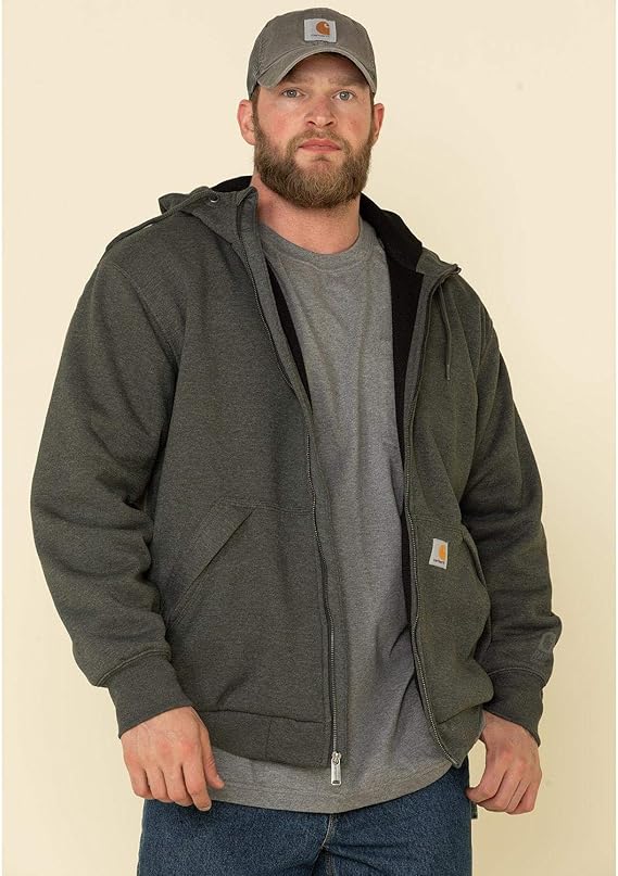 Full Zip Carhartt Zip Hoodie Hooded Carhartt Sweatshirt Grey