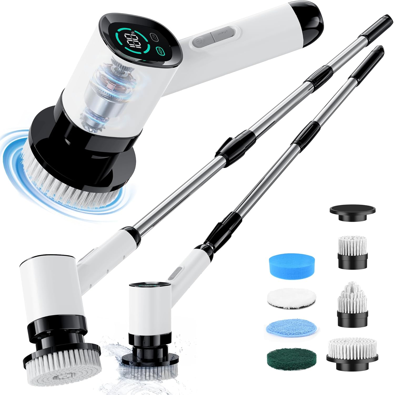 Electric Spin Scrubber: Power Scrubber, Electric Cleaning Brush, Shower Cleaner Brush Electric for Bathroom Tub Tile Floor