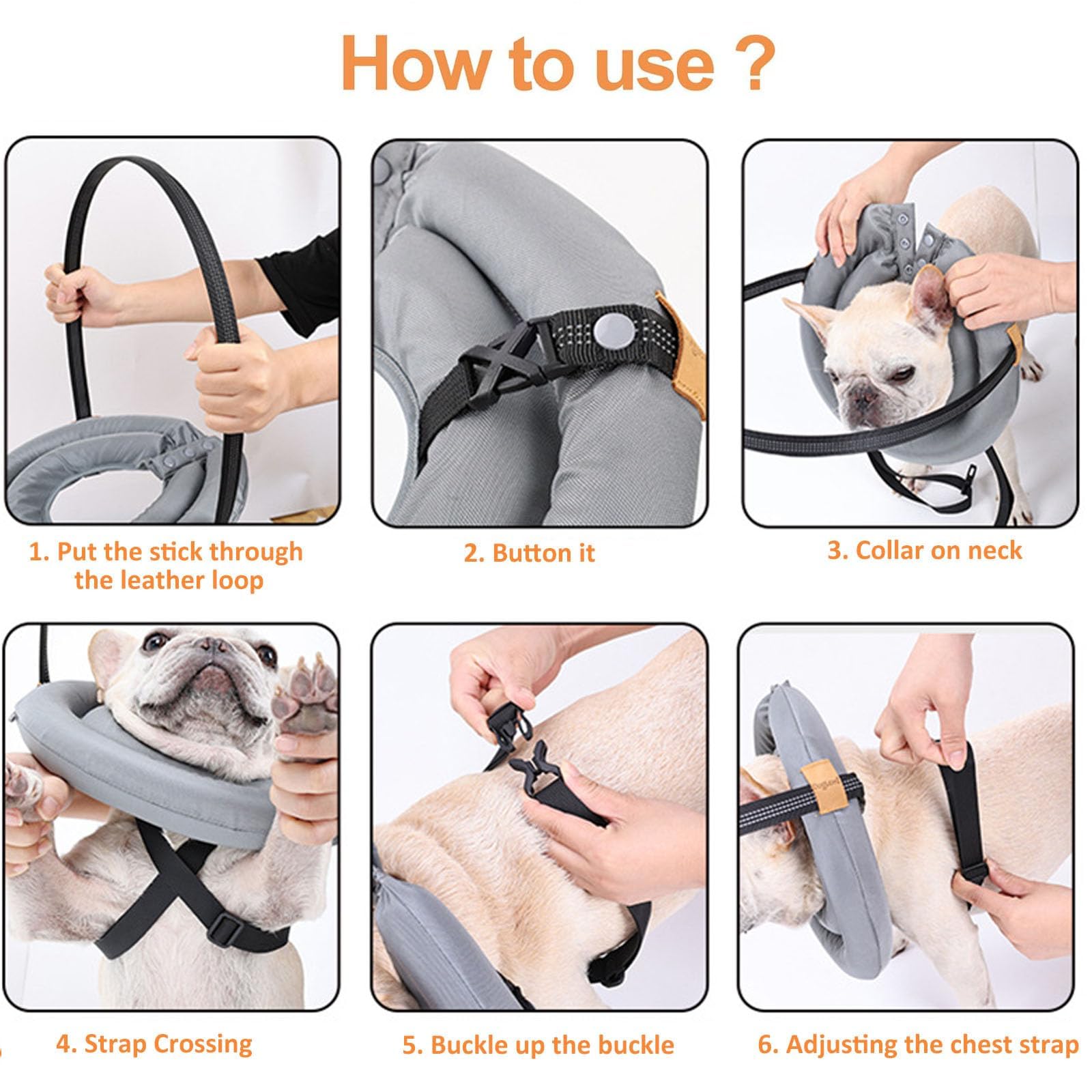 MeiAOBest Blind Dog Halo Guiding Device,Pet Anti-Collision Ring Protective Collar,Comfortable Lightweight Blind Dog Safe Accessories_L - Image 3