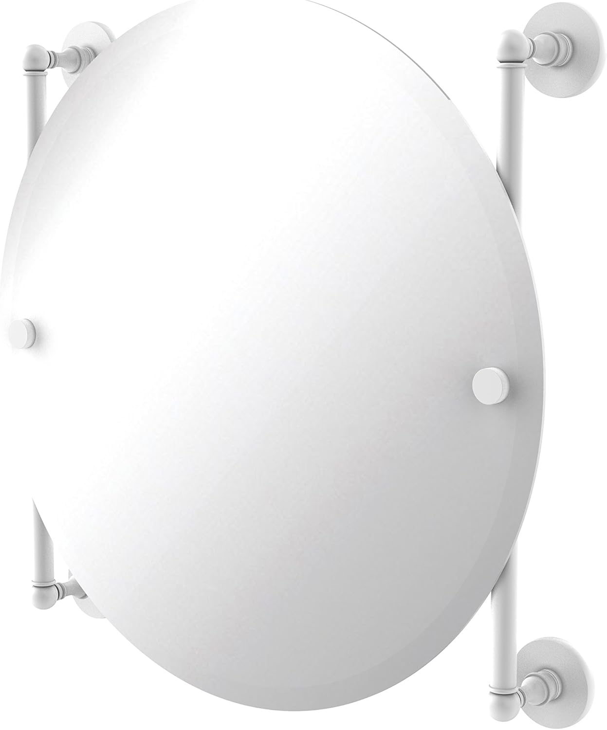 Allied Brass P1000-27-90-GLT Prestige Skyline Collection Round Frameless Rail Mounted Mirror, Glokzin Teal