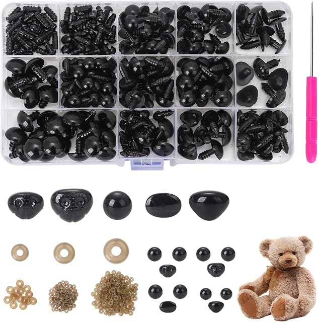 236 Pcs Safety Eyes and Noses for Crochet,Plush Toy Doll Eyes DIY Making with Washiers for Doll,Puppet,Plush Toy,Bear Teddy Amigurumi Craft