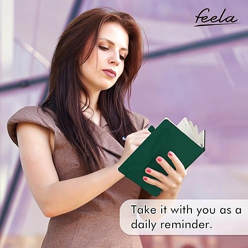 Miniatura 6 de feela Paquete de 3 cuadernos a granel con 3 bolígrafos negros, cuaderno de tapa dura A5, juego de diario clásico rayado con soporte para bolígrafo