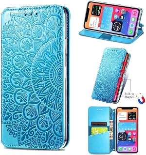 Huawei Nova 11 Ultra Case, Mandala Shockproof Premium PU Leather Flip Cover Notebook Wallet Case With Magnetic Adsorption Stand Function Card Holders Folio Protective for Huawei Nova 11 Ultra blue