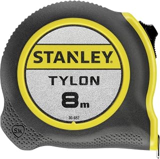 STANLEY Maßband Bandmass Tylon (Maßband 8 m, Tylon-Polymer Schutzschicht, verschiebbarer Endhaken, Kunststoffgehäuse) 0-30-657