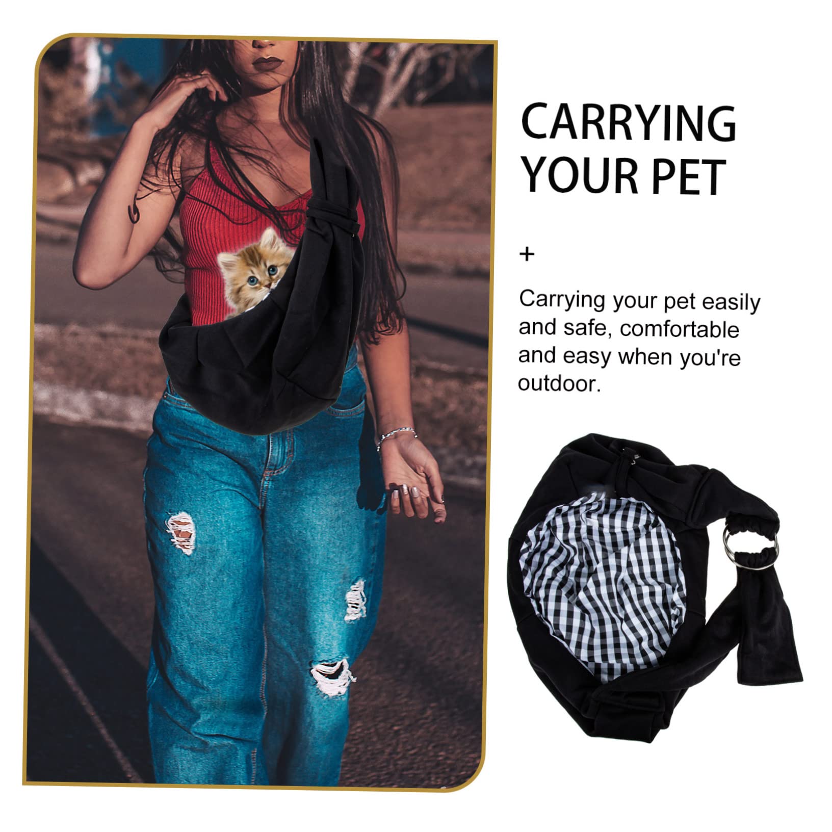 Zaino per Animali Domestici Nero, Traspirante e Leggero | Poliestere, per Gatti e Altri Pet, Uso in Gita e Shopping, Formato Portatile Ventilato