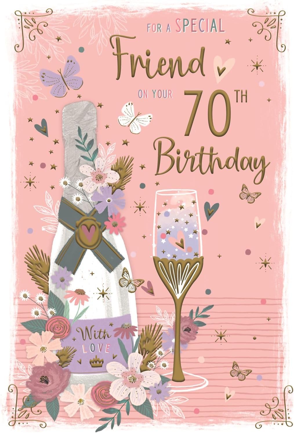 PRINTABLE 70th Birthday CARD For Her, Happy 70th Birthday, Floral Watercolour Birthday Card For Grandmother, Pretty Card For Mom, Aunt
