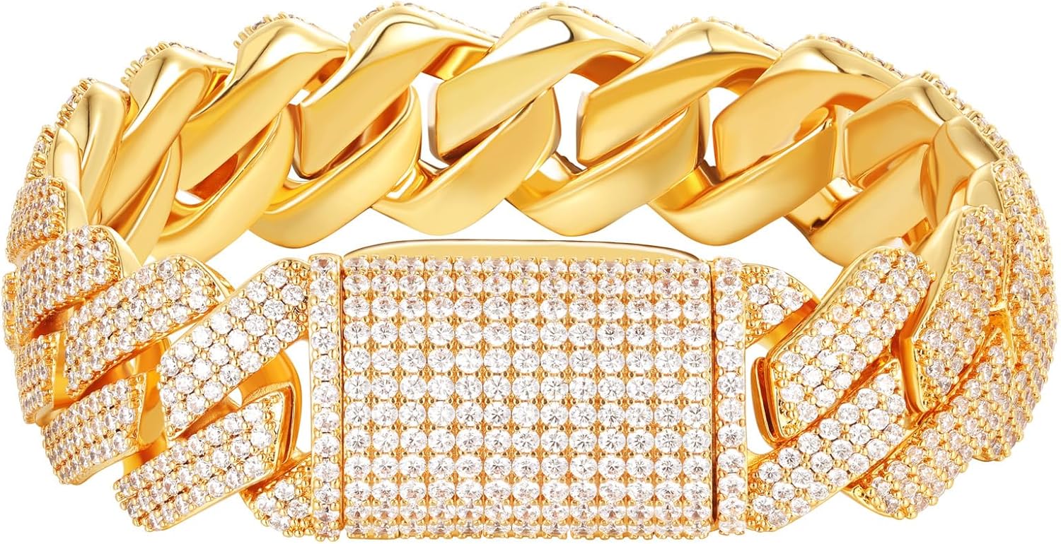 Ucciyo 20MM 7.5in/8in Cuban Link for Men Women Iced Out Cuban Chain