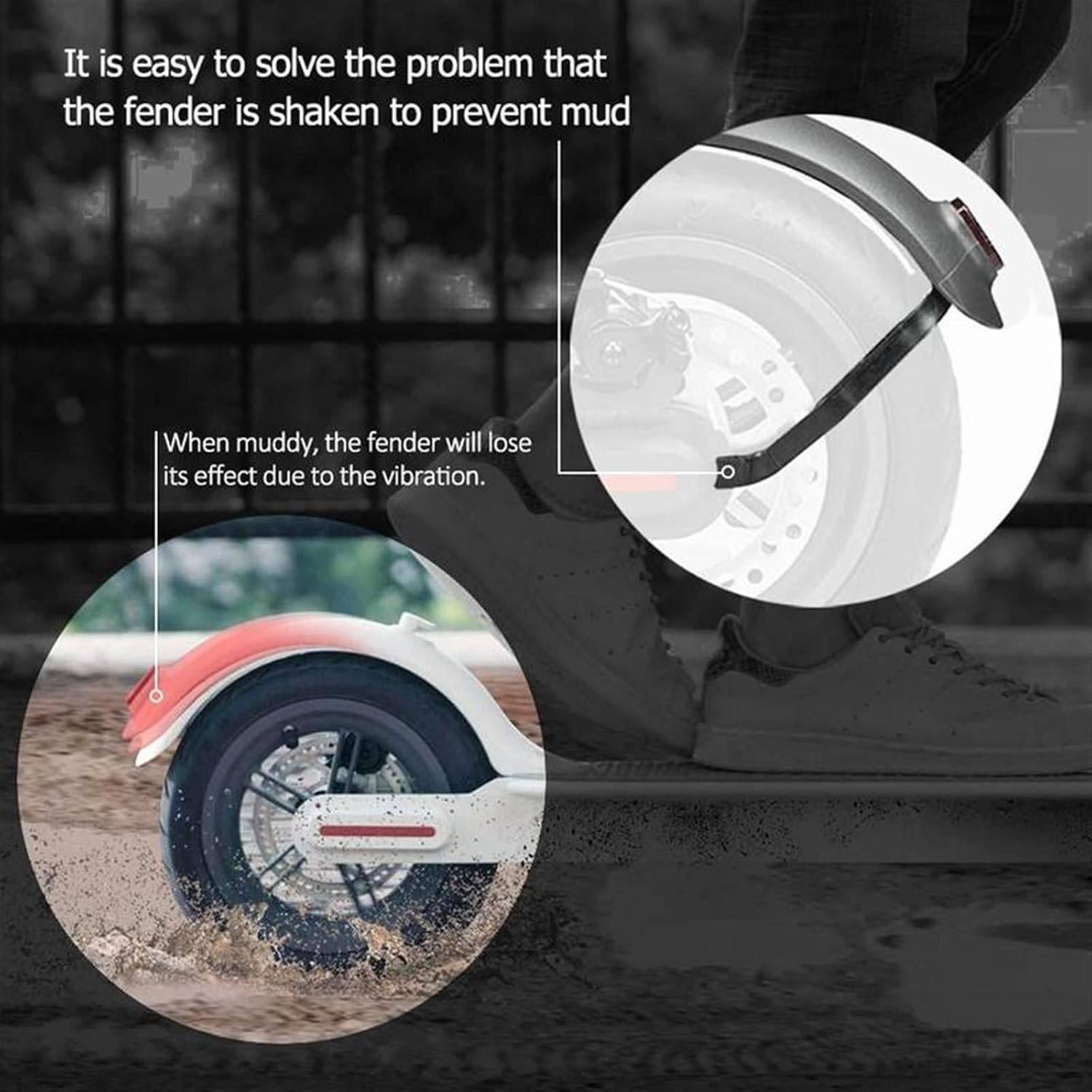 Front Rear Back Fender Mudguard Suppor Bracket Shockproof Accessories Electric Scooter Rear Fender Bracket (Color : B)