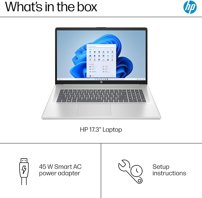 HP Notebook 17.3" FHD, AMD Ryzen 5 7430U, 16GB RAM, 512GB SSD, Windows 11 Pro miniatura 7