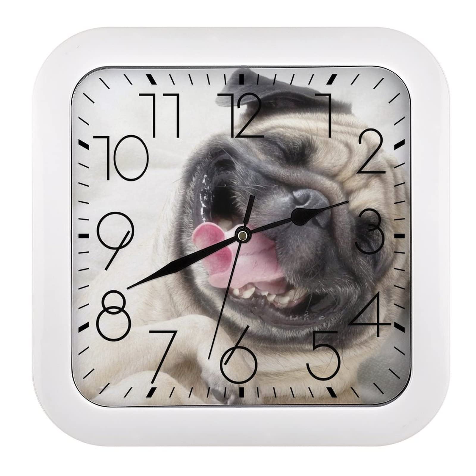 Horloge murale carlin rieur 26x26cm aux grands chiffres lisibles pour cuisine et salon