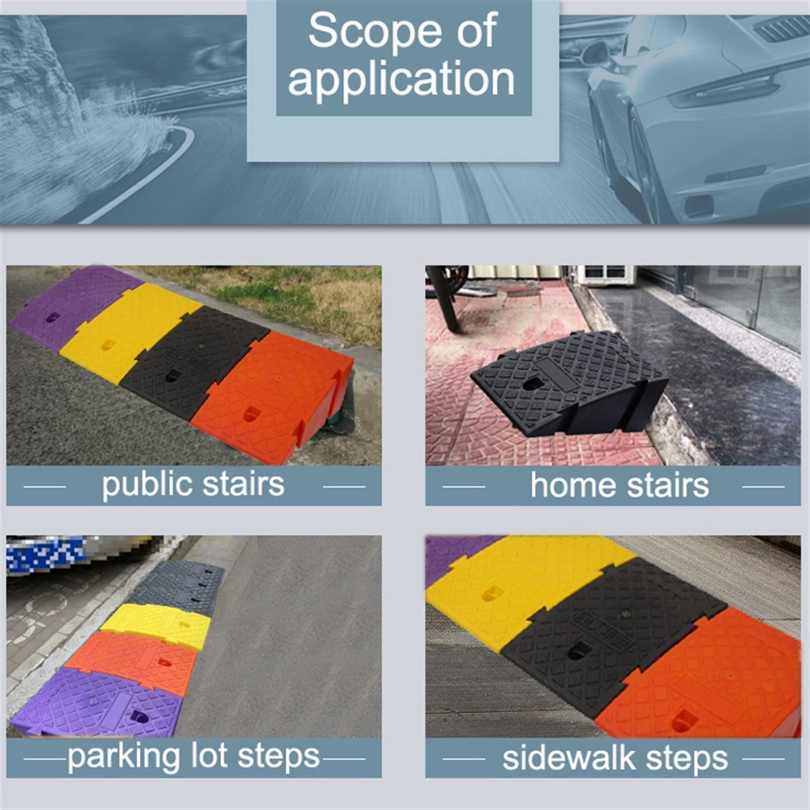 Wielofunkcyjne rampy do podjazdu, rampa progowa plastikowa przenośna, rampy ładunkowe, do kosiarki Sidewalk Samochody wózki inwalidzkie Mobilność zwierząt domowych (kolor: H, rozmiar: 25 * 40 * 16 cm)