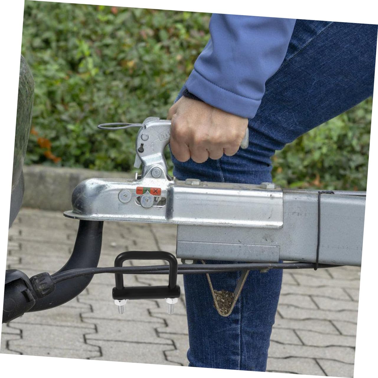 Alipis 2piezas Grillete de Remolque de Metal Negro Resiste el Desgaste Abrazadera Tensora de Enganche Antitraqueteo Fijación de Acoplador de Remolque para Uso Seguro Carretera