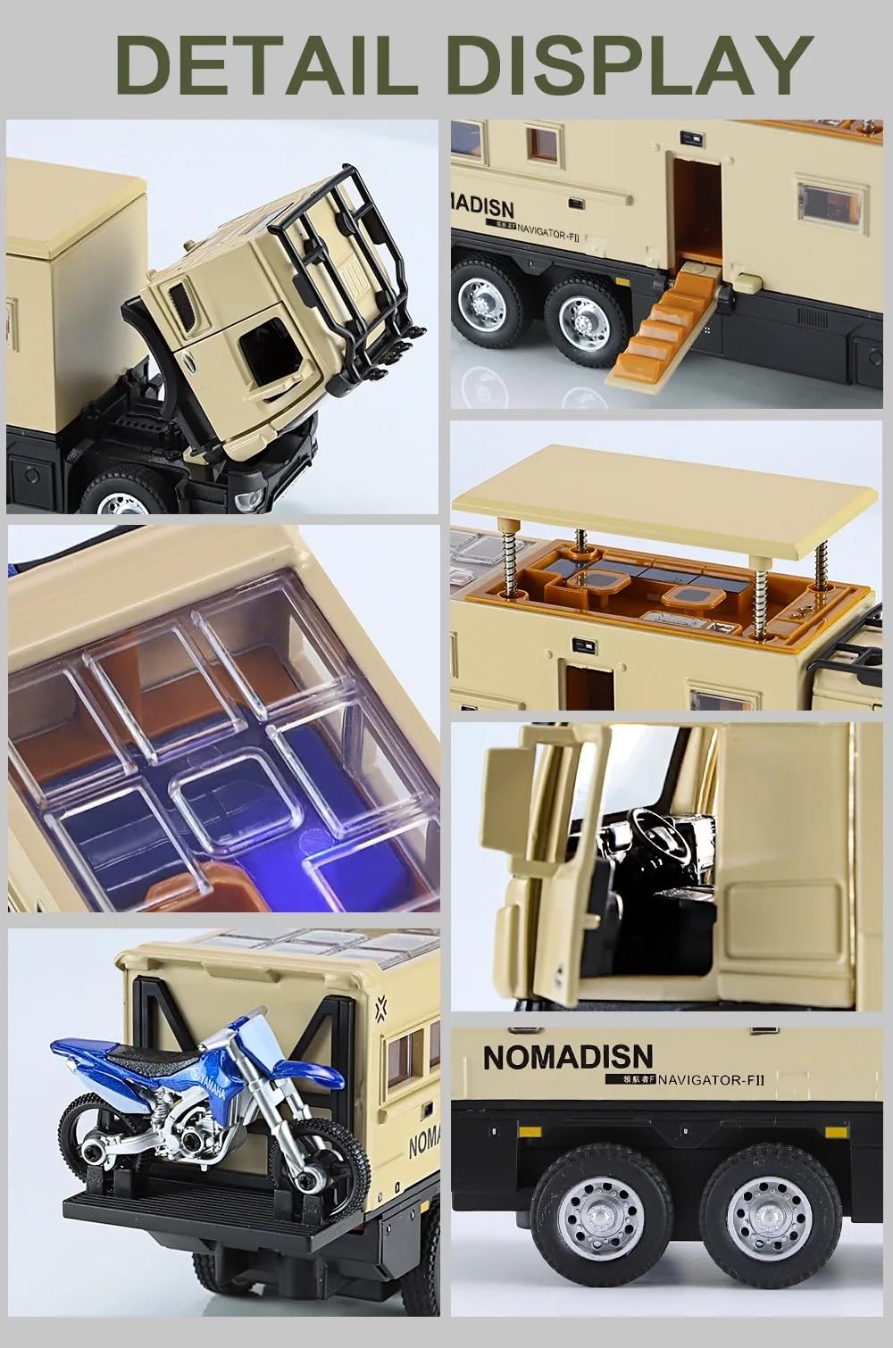Magicwand® 1:24 Scale Die-Cast Nomadisen Navigator Monster Truck【Pack of 1】【Random Color】 with Openable Doors Working Headlights & Tail Lights - Image 7 thumbnail