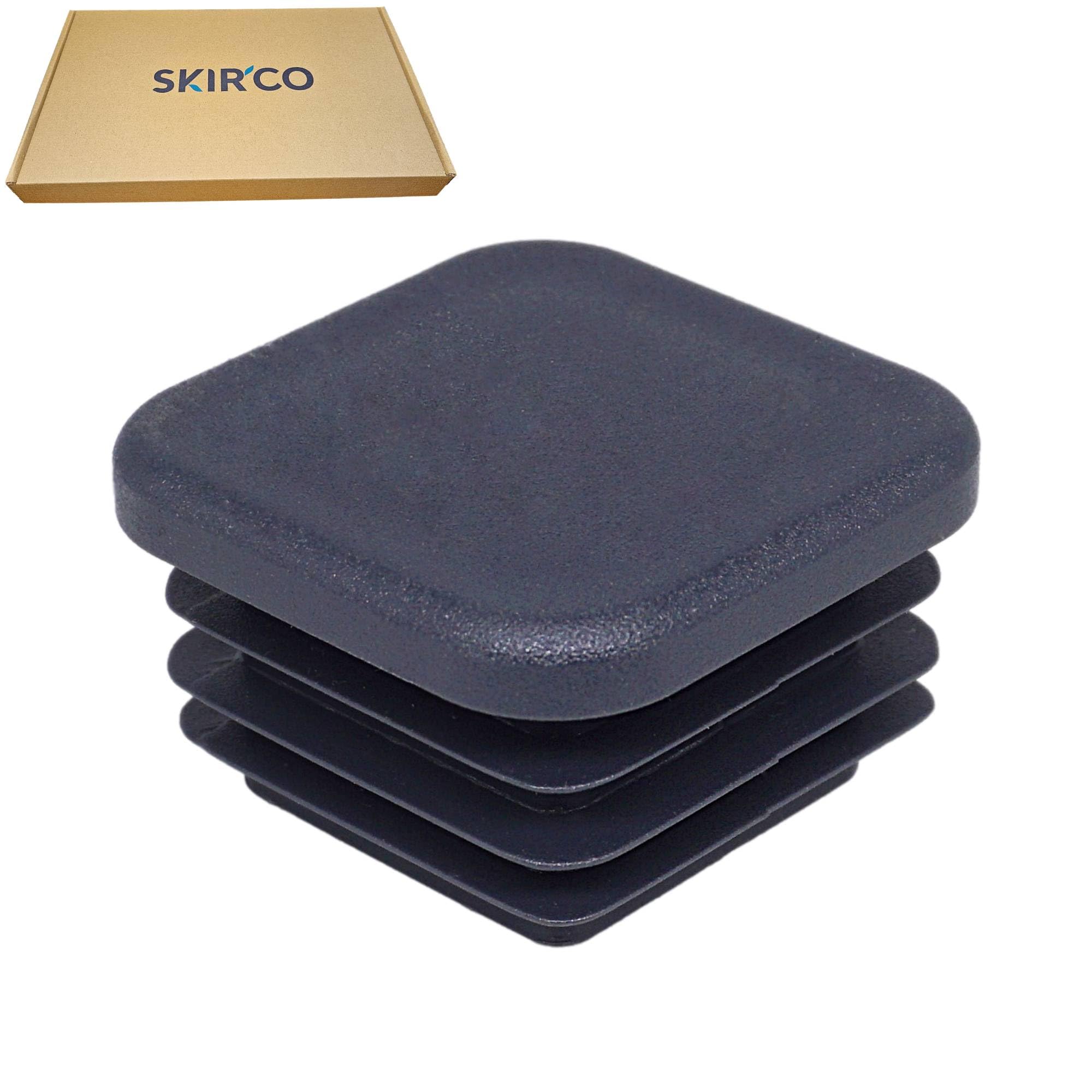 SKIR'CO (20 szt.) Kwadratowe zatyczki z tworzywa sztucznego 40 x 40 mm, zaślepki rurowe, kwadratowe wkładki rurowe, zatyczki do słupków ogrodzeniowych, antracyt szary kolor RAL 7016