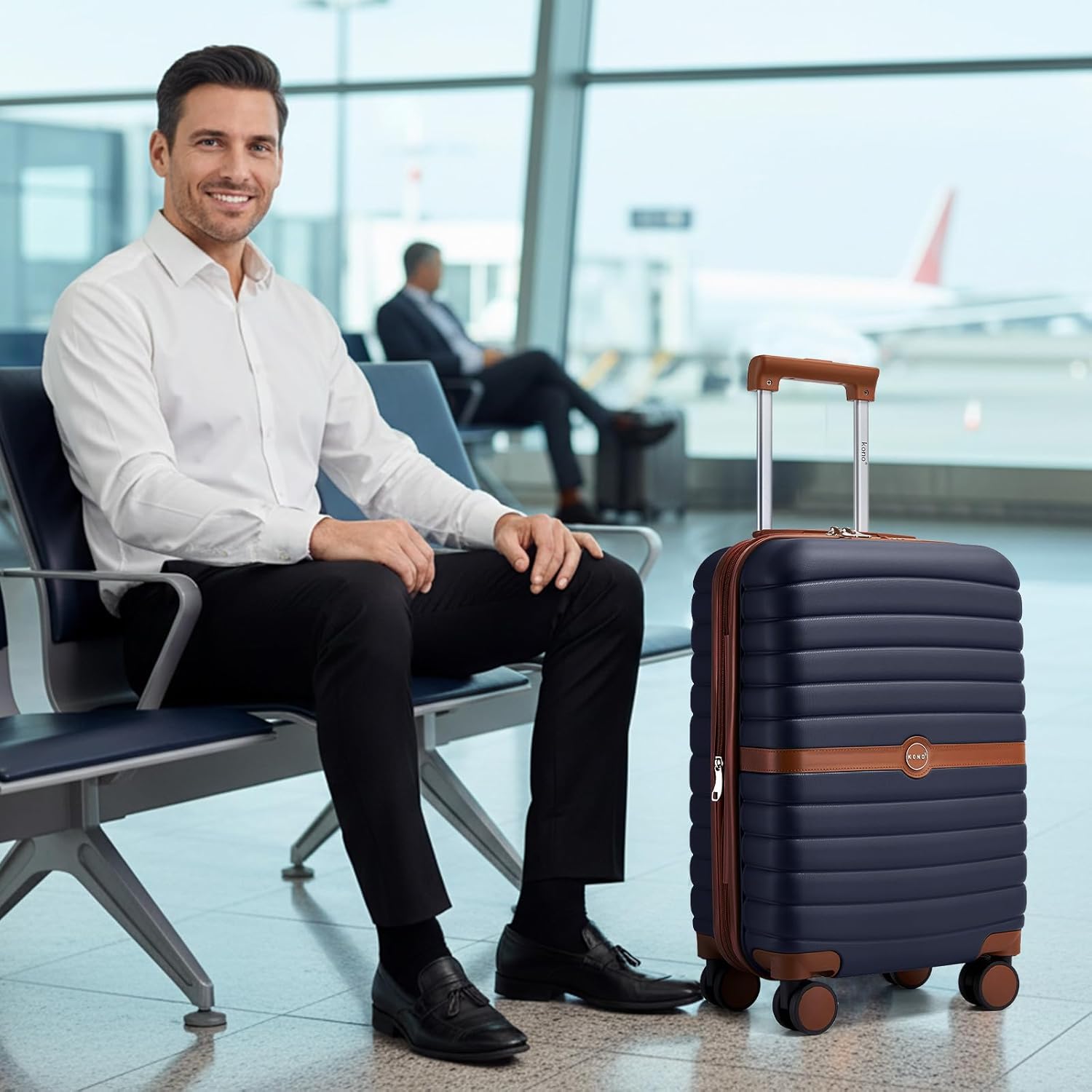 Kono Expandable 28 Inch Luggage with Spinner Wheels, Large