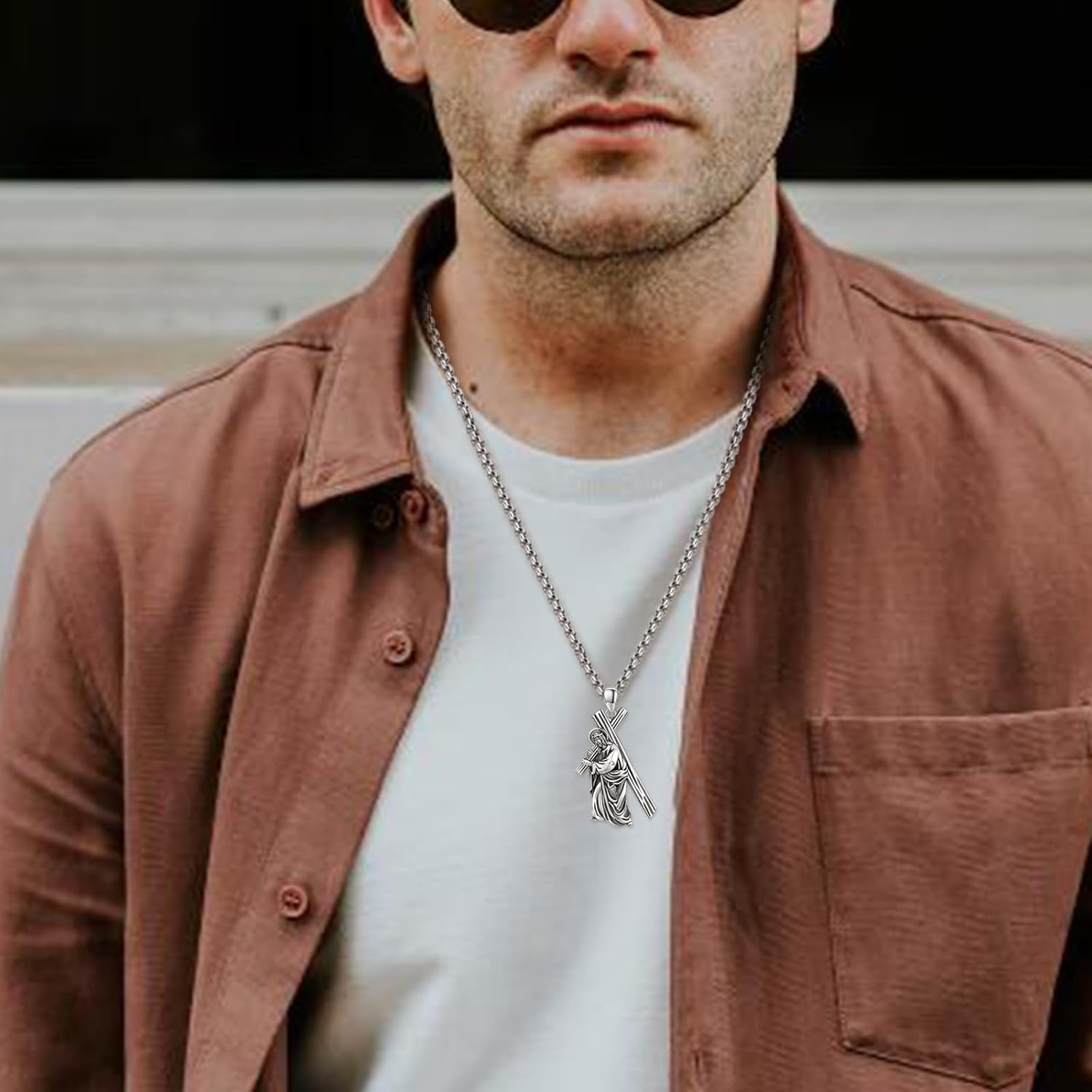 Crucifix Necklace for Men 925 Sterling Silver Jesus Cross Necklace Crucifix Cross Pendant Protection Jewelry for Men Women - Image 5