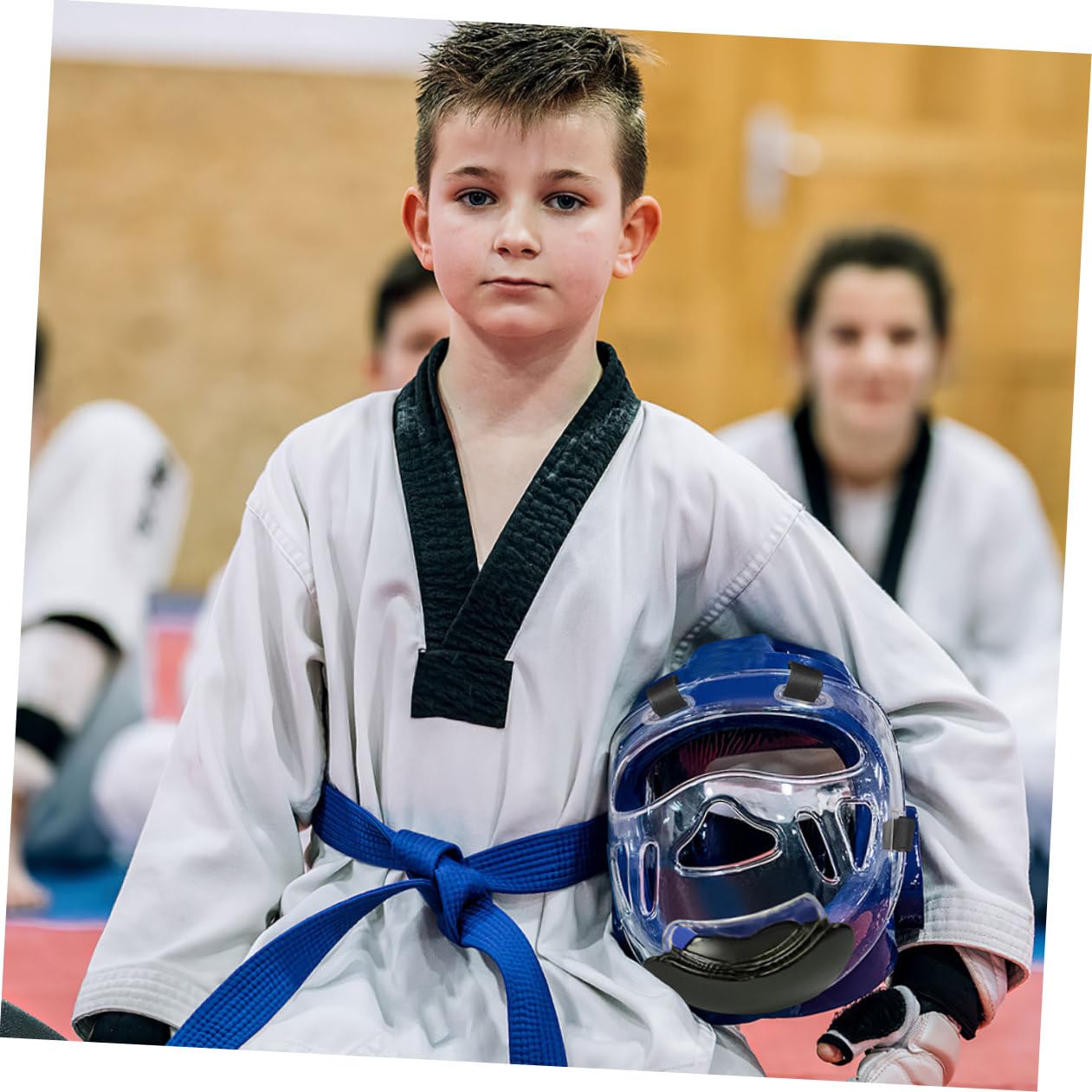 PRETYZOOM Protezione Viso per Taekwondo 2 Unità, Maschera Protettiva Staccabile in Plastica Rinforzata, Pratica e Affidabile per Allenamento