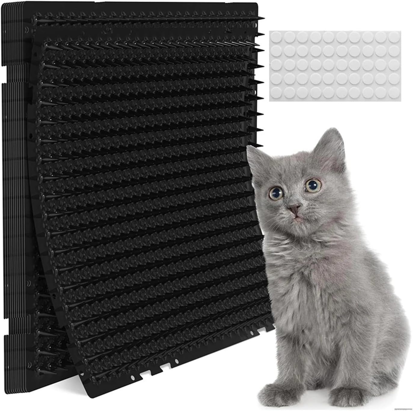 Spiked Cat Dog Bird Repellent Mat for Indoor Outdoor Garden and Kitchen Protection(12PCS Black)
