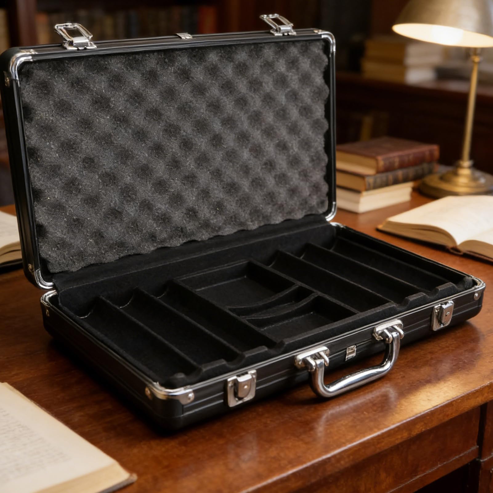 Étui pour 300 jetons de Poker - Noir Mat, d'aluminium, boîtes de Protection | Étui Vide pour jetons de Poker, débutants et Amateurs