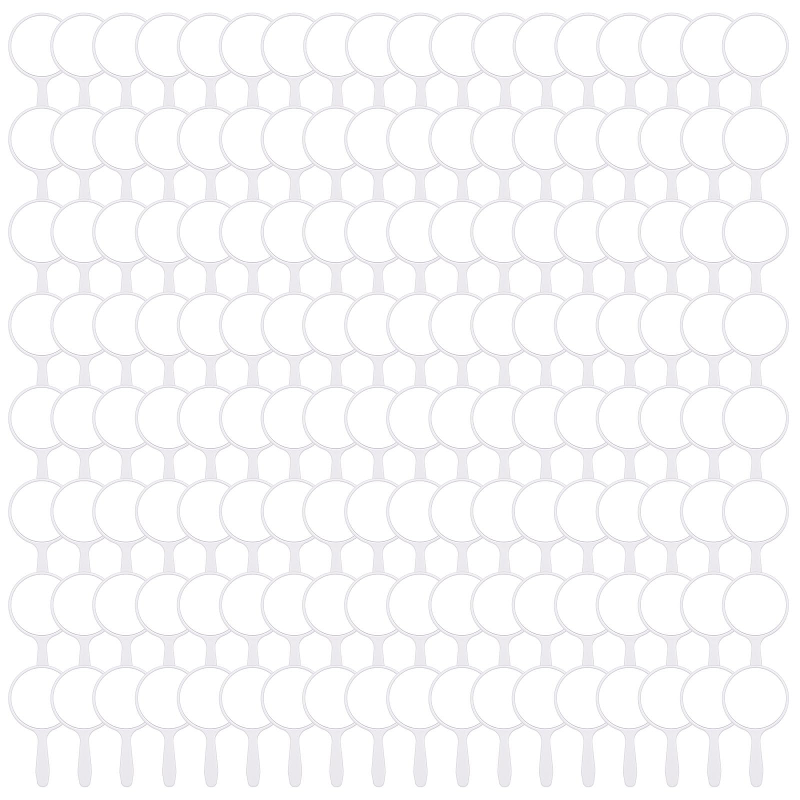 Vinsot 150 Pcs Handheld Mirror Bulk Small Hand Compact Mirrors with Handle Plastic Travel Makeup Portable 3.94 x 2.16 Inch for Birthday Dress up Wedding Practice Pronunciation (White)