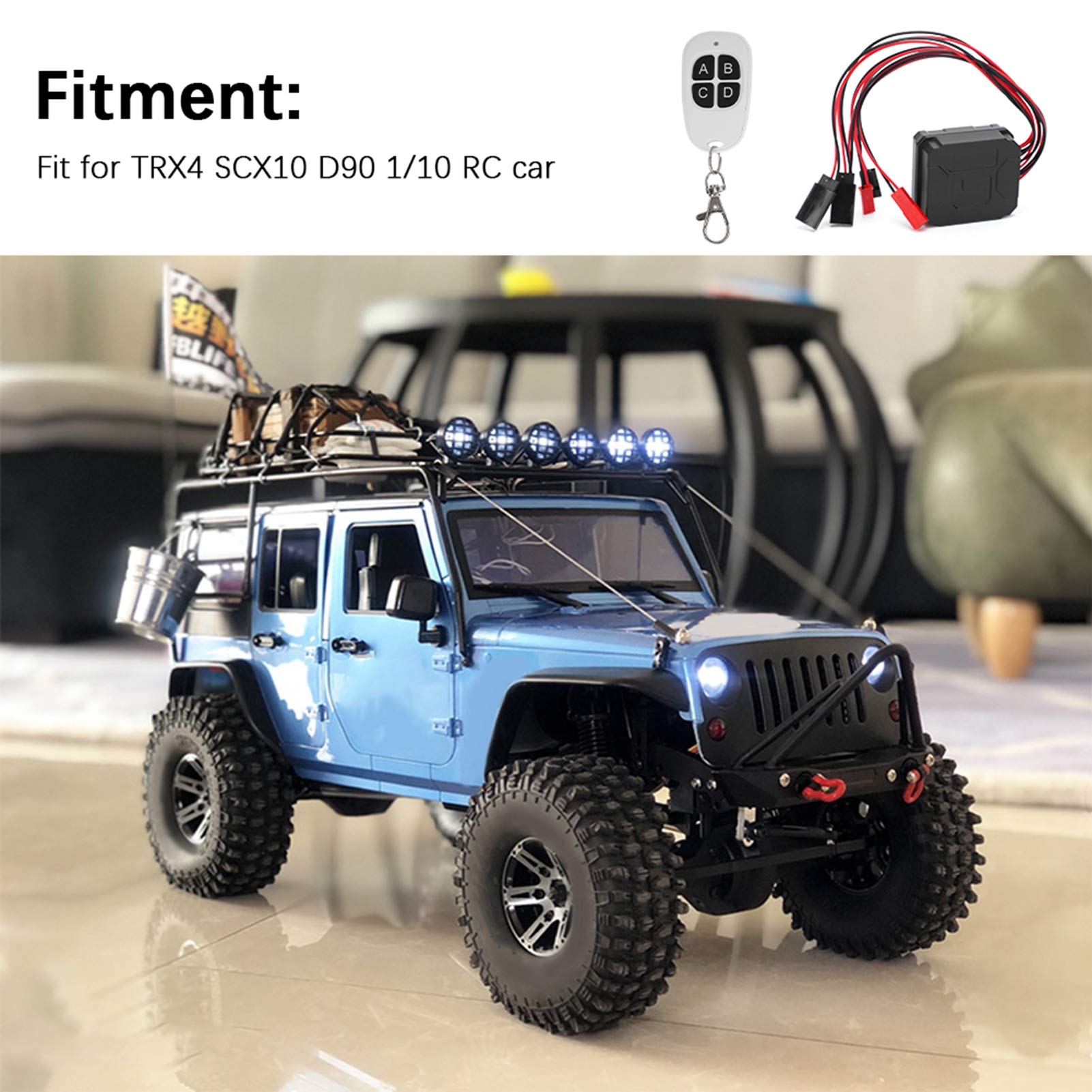 Télécommande de treuil sûr Pratique en métal et en Plastique, contrôleur de treuil sans Fil, Robuste pour Accessoire de Chenille à échelle 1:10 TRX4 KM2 RC