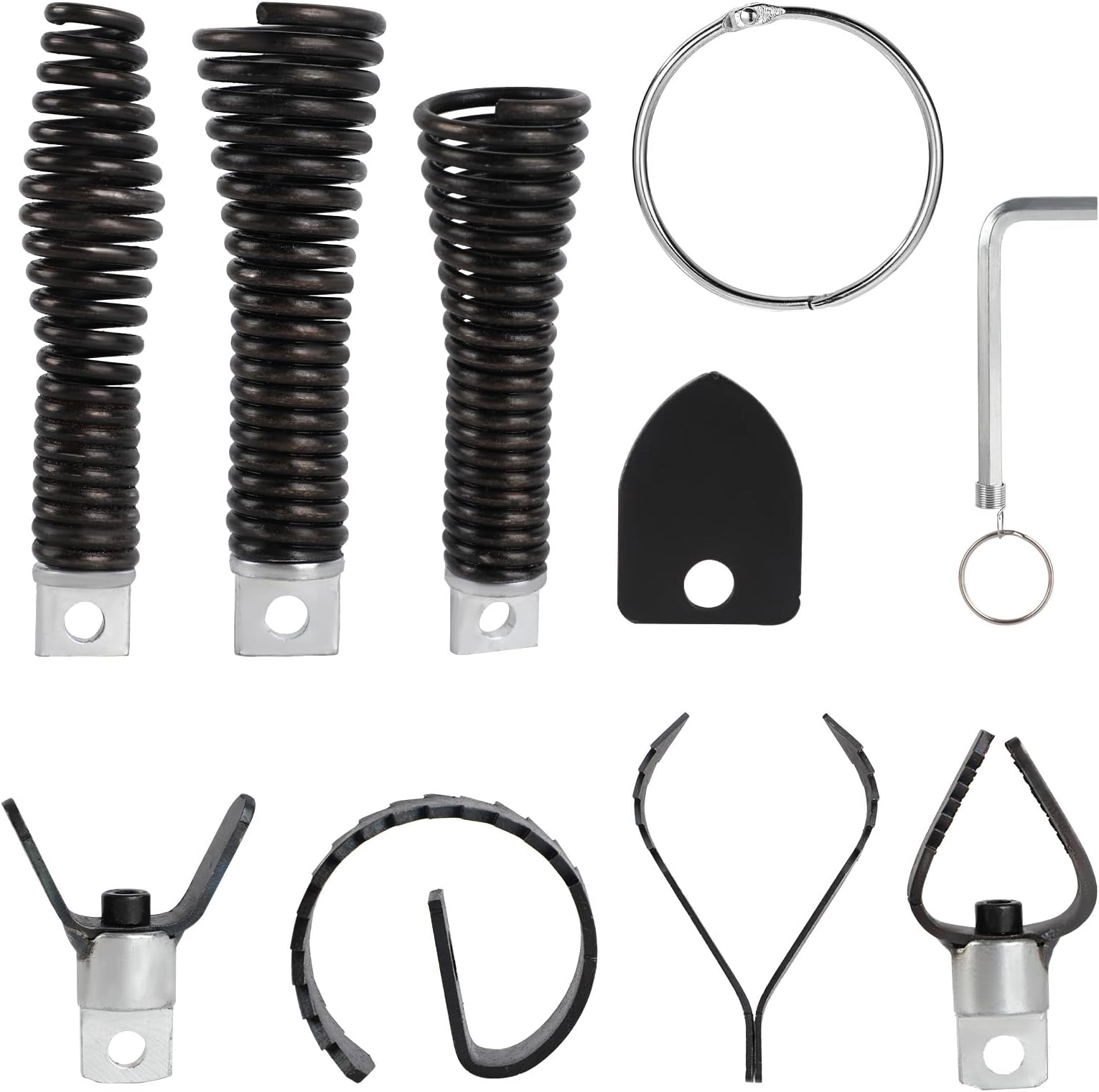 8pcs Pipe Cleaning Machine Drill Attachment Kit, Professional Snake Pipe Cleaner Combination Cutter Heads with Wrench for All Standard Drain Cleaners Accessories Compatible with 5/16" to 3/4" Cables