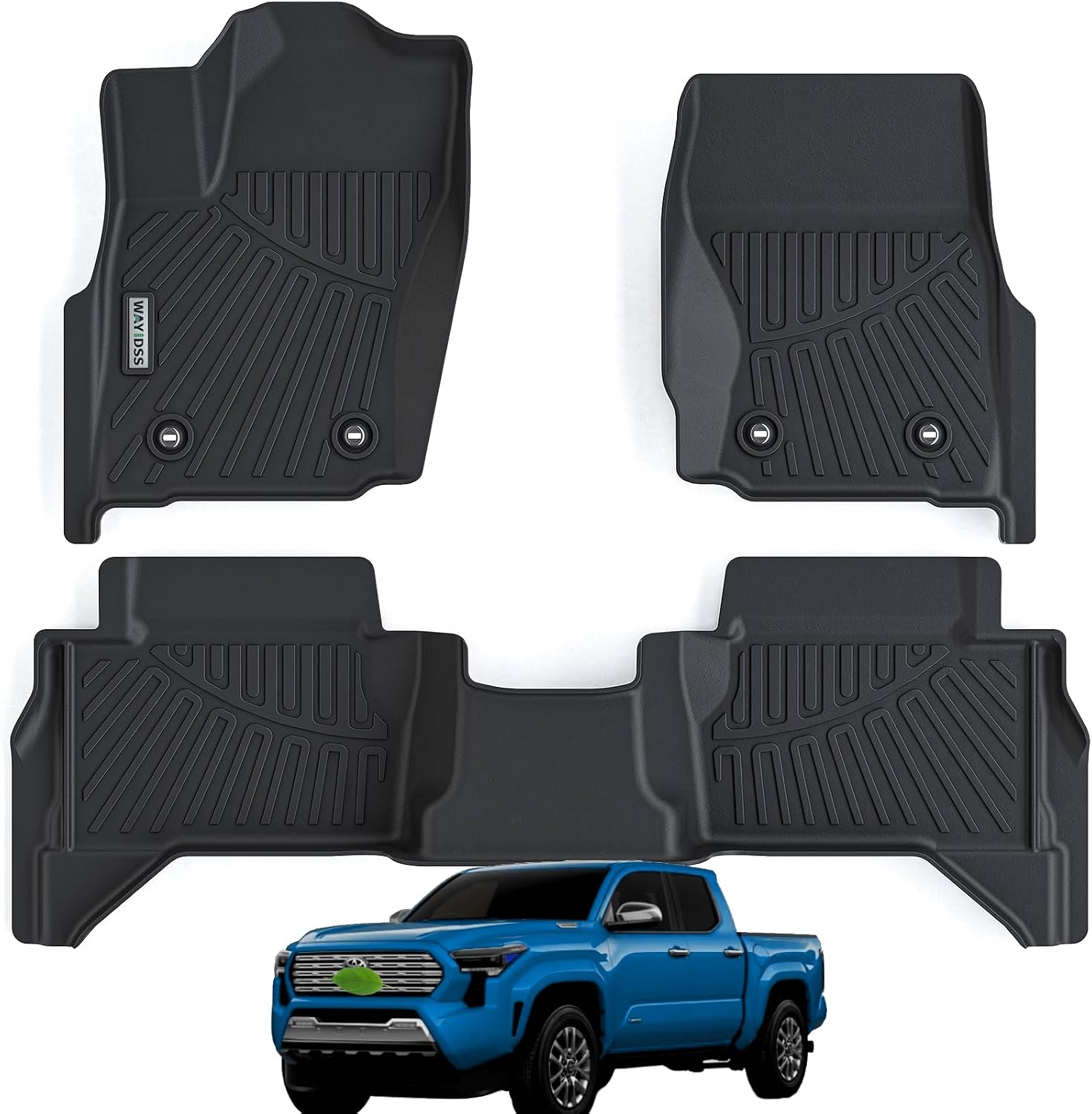 BACHENG TPE Floor Mats For 2024 Kia K4 - All-Weather, Custom Fit Front & Back Rows, Black