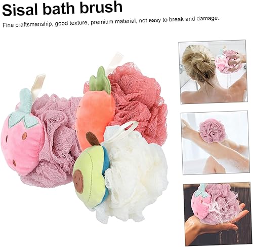 Fruit Bath Sponges 3-Pack - Soft Exfoliating Shower Sponges