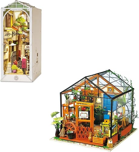 RoWood Kit de rincón de libros, casa de muñecas en miniatura, kits de casa pequeña para construir para vivir